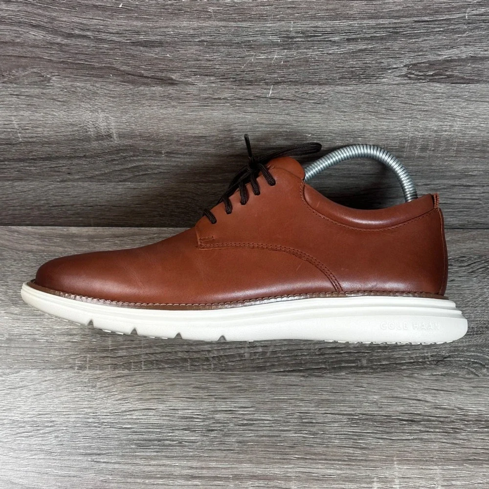 Cole Haan Grand+ Ultra Oxford Dress Shoes Mens 8 British Tan Leather NEW